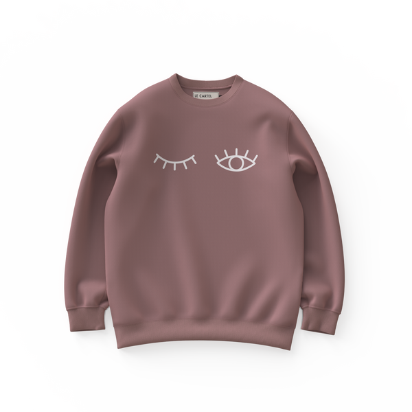 CLIN D’ŒIL・Crewneck unisexe・Rose poussière