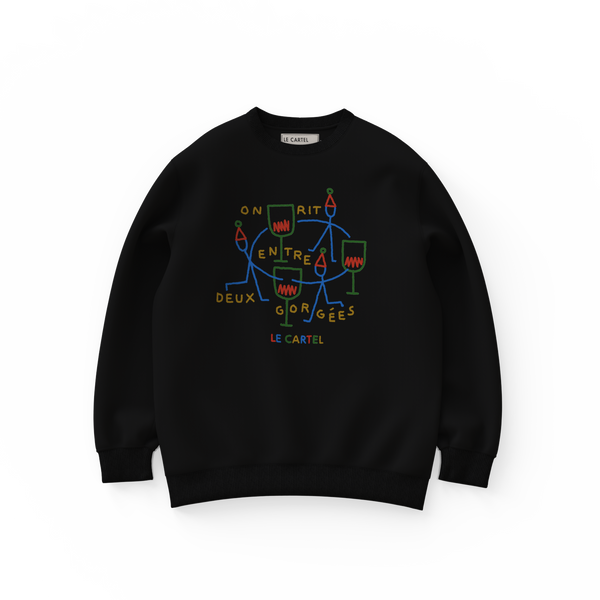 ENTRE DEUX GORGÉES・Crewneck unisexe・Noir