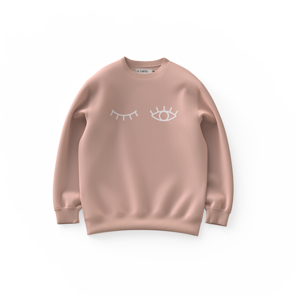 CLIN D’ŒIL・Crewneck unisexe・Rose poussière