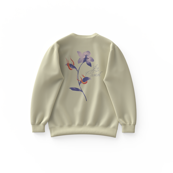 COMBUSTION LENTE・Crewneck ample unisexe・Crème