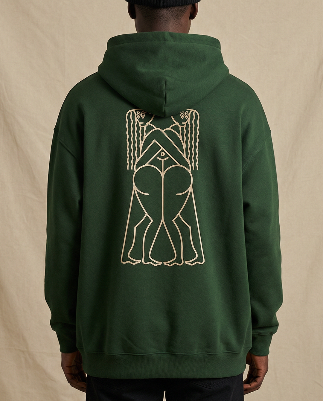COLLÉ-SERRÉ・Hoodie unisexe・Vert forêt