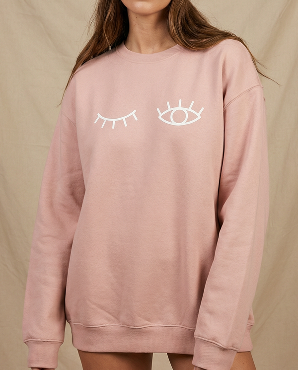 CLIN D’ŒIL・Crewneck unisexe・Rose poussière