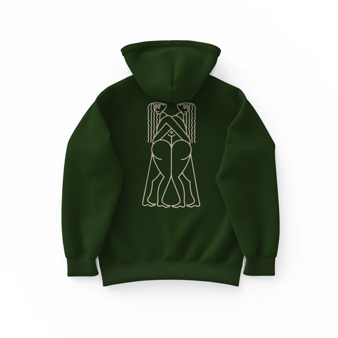 COLLÉ-SERRÉ・Hoodie unisexe・Vert forêt