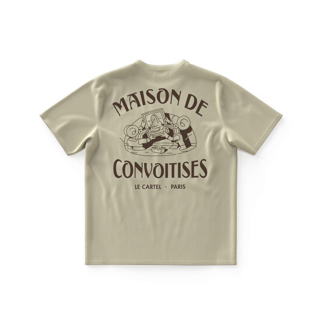 MAISON DE CONVOITISES・T-shirt ample unisexe・Blanc cassé
