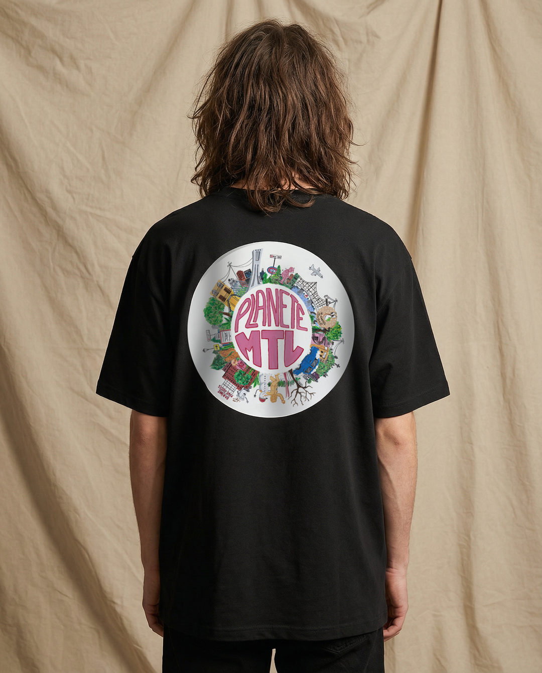 PLANÈTE MTL・T-shirt unisexe・Noir