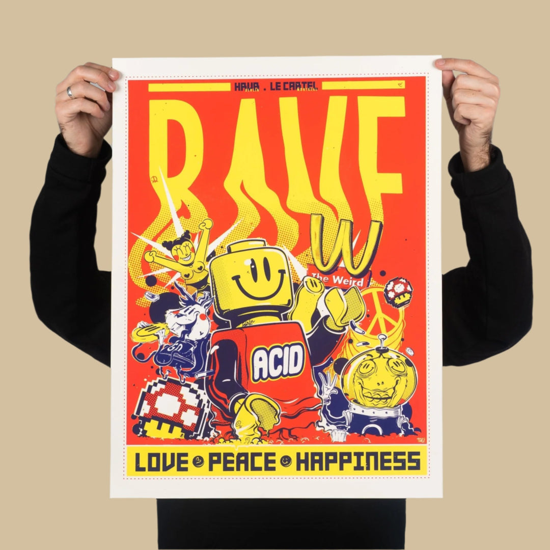 RAVE・Sérigraphie papier - Le Cartel
